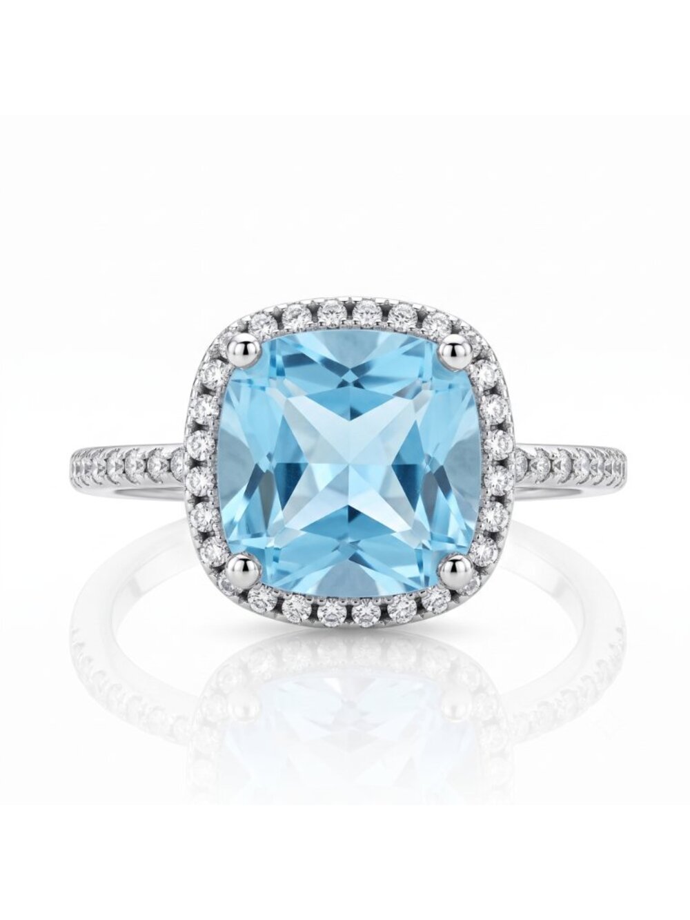Blue Topaz Ring, 925 Sterling Silver Charmed Aroma